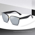 Custom logo  sport shades square frame unisex sunglass mirror